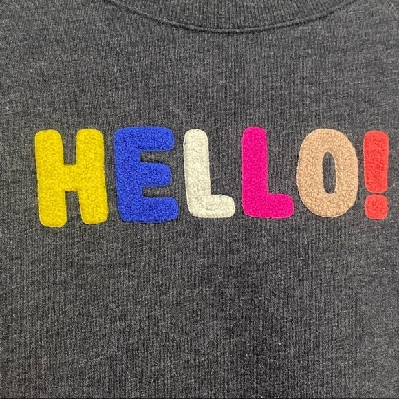 Old Navy Charcoal Heathered HELLO Sweater Size XS - Picture 10 of 12